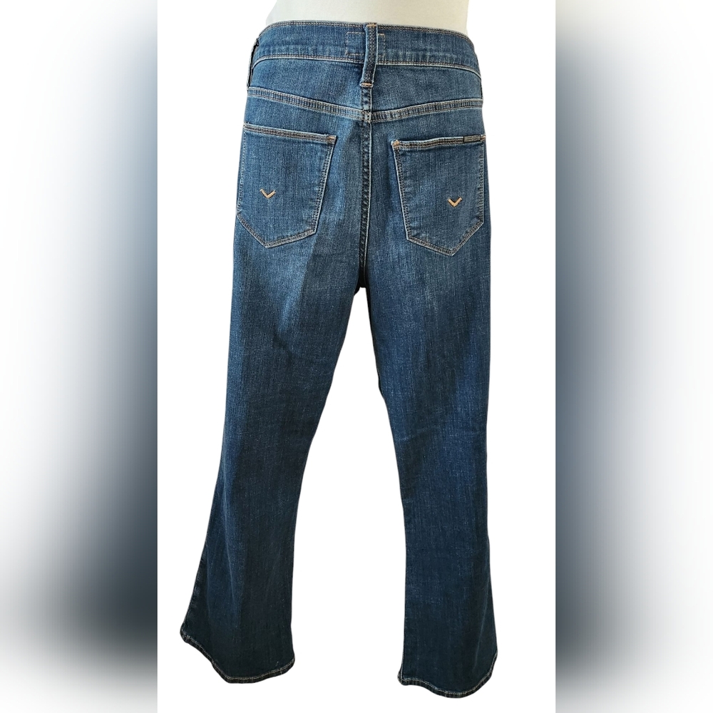 Hudson Blair High-Rise Bootcut Crop Jean in Dark Blue Wash, Size 29.